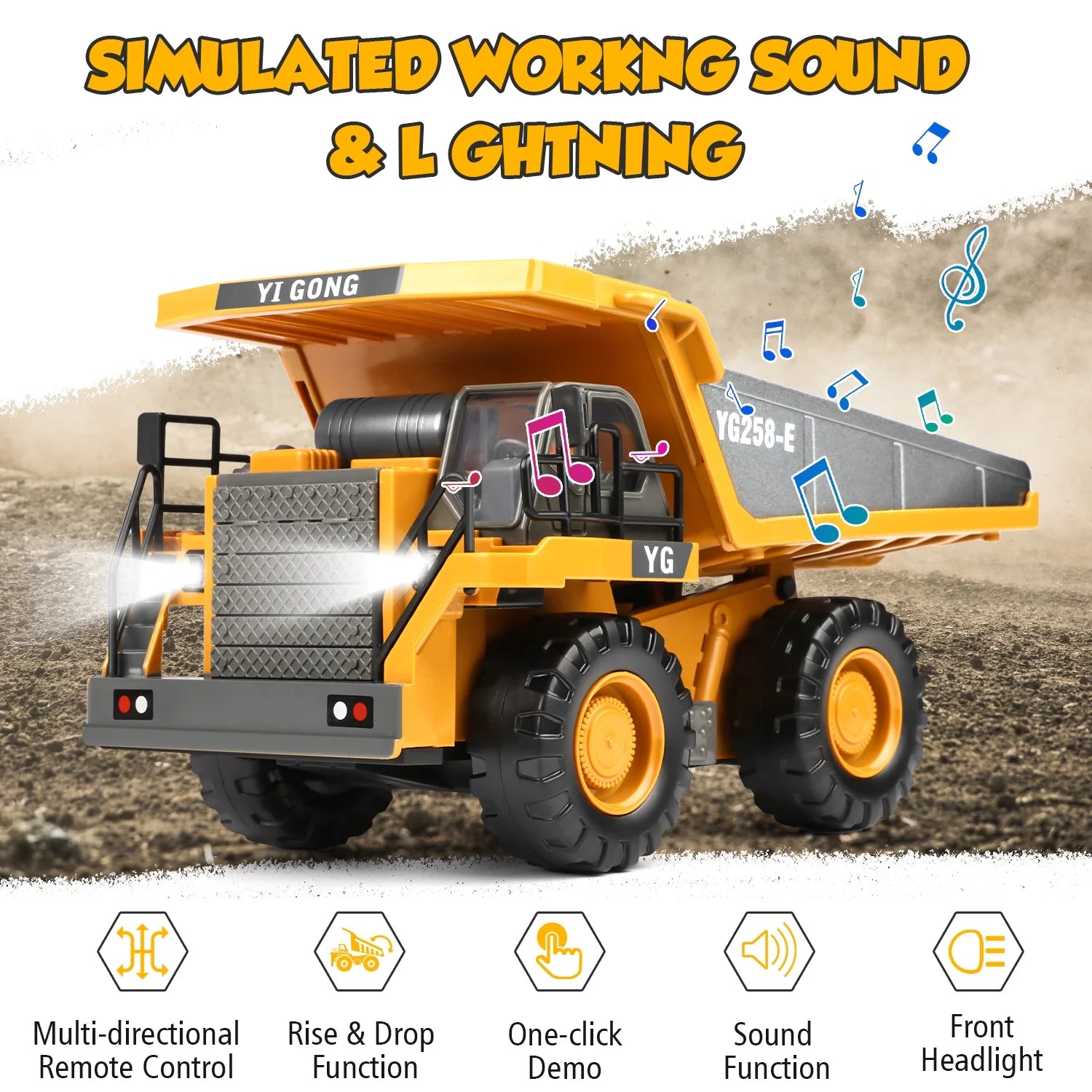 YI GONG Remote Control Dump Truck - Yellow