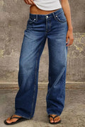 Wash Mid Waist Straight Leg Jeans Size 4/6