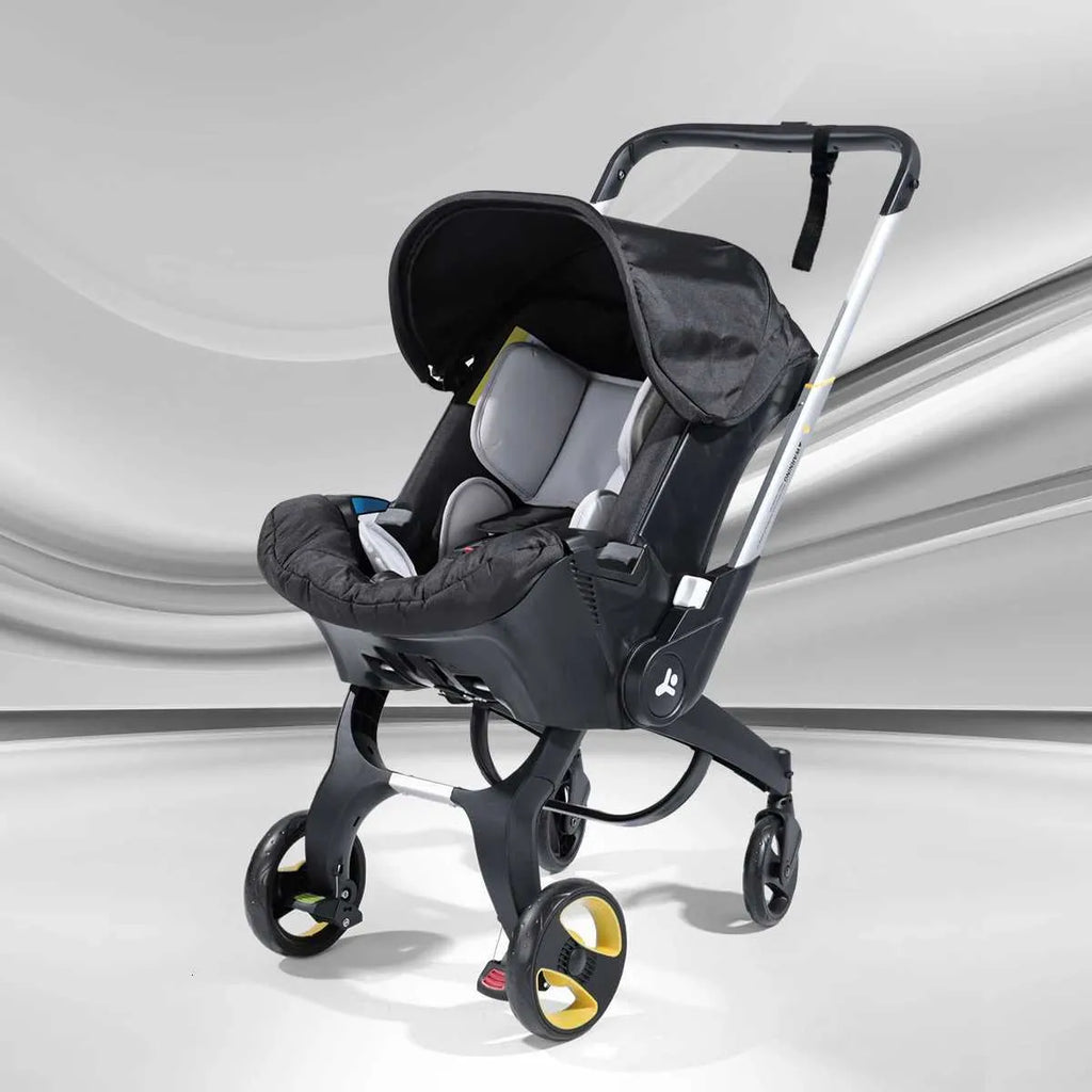 4Wheel Baby Stroller Adjustable Handle Folding Stroller for Newborns Outdoor Travel Camping Vehicle