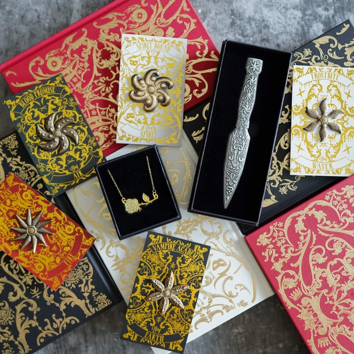 Vampire Academy Silver Stake Letter Opener and Rose Cursed Necklace Replica
