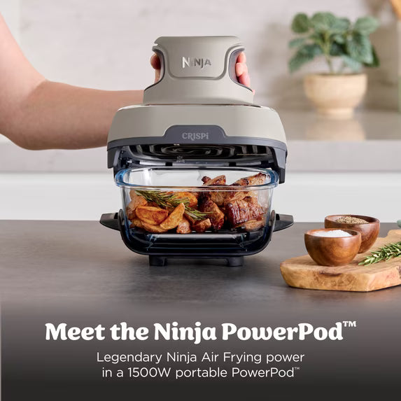 Ninja Crispi Glass Air Fryer 4-Qt, 4-in-1, Stone