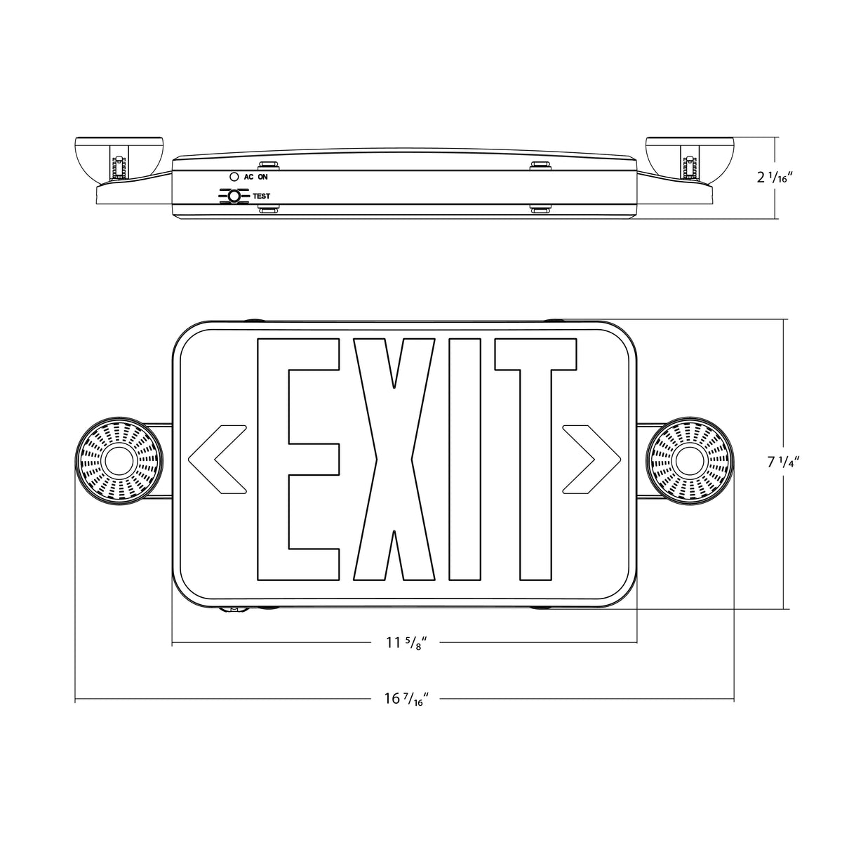 RAB ECOMBO34 LED Exit Emergency Combo - White with Red/Grn Letters