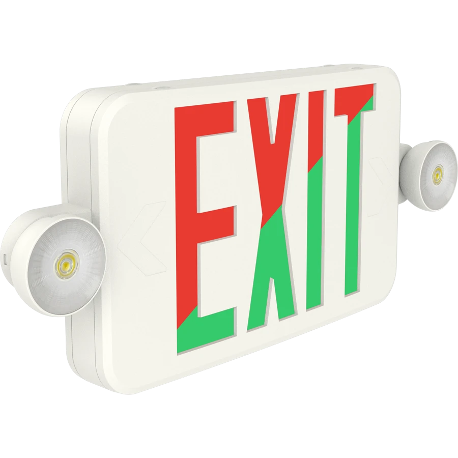 RAB ECOMBO34 LED Exit Emergency Combo - White with Red/Grn Letters