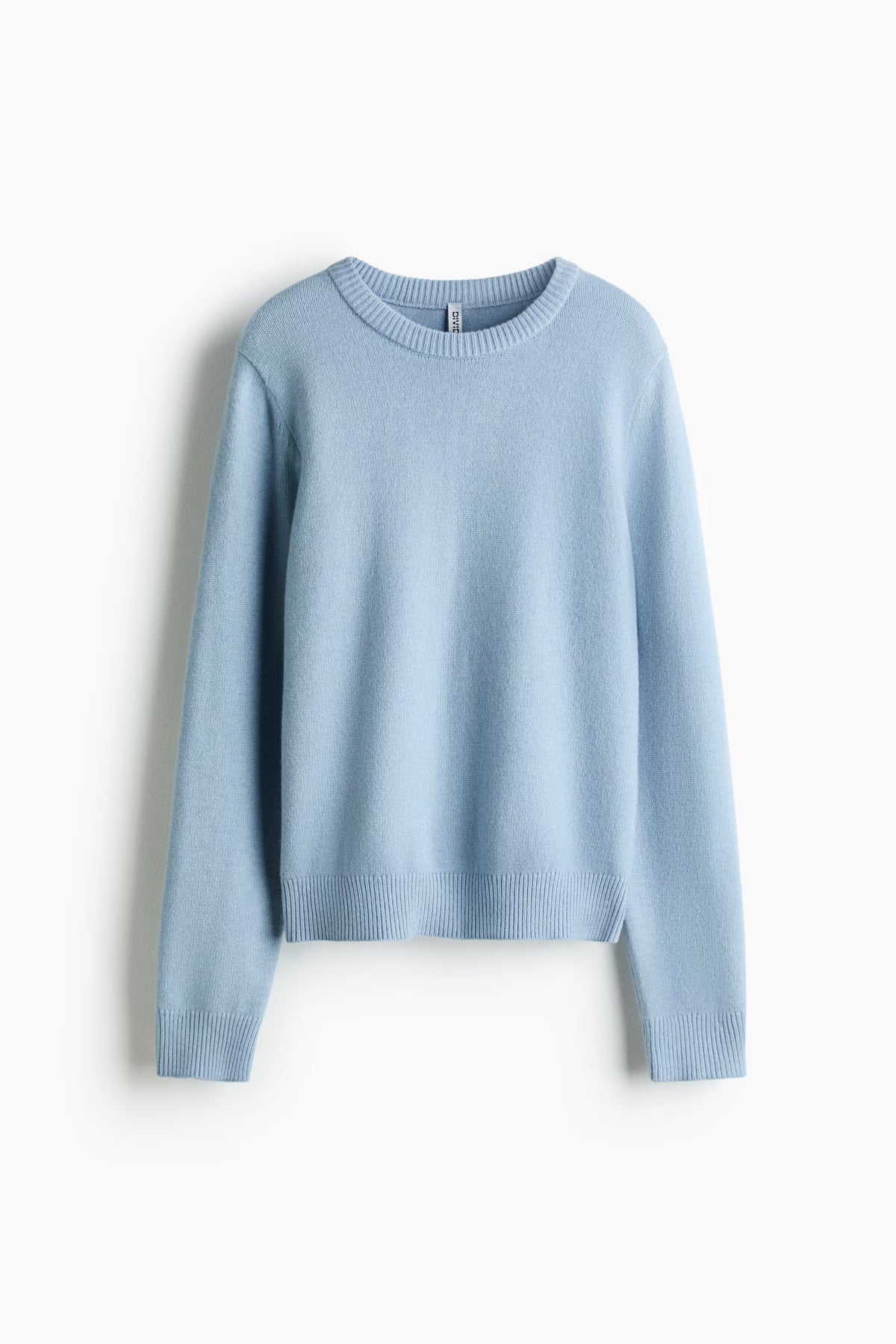 H&M - Women's Round-Neck Knit Sweater - Light Blue - US Medium
