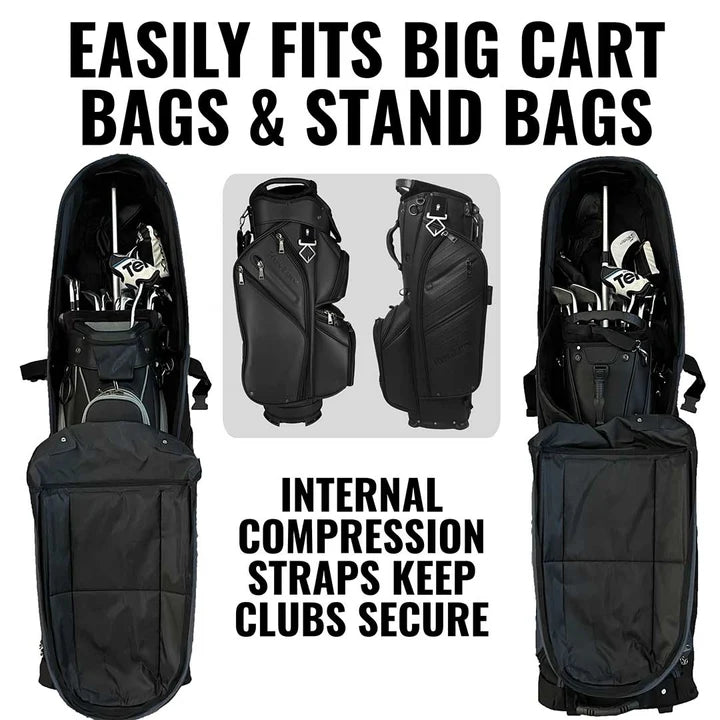 CaddyDaddy Enforcer Golf Travel Bag Crush Resistant Hard Top Protection, Blk/Grey