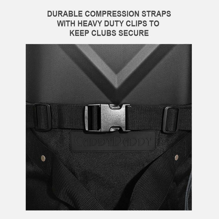 CaddyDaddy Enforcer Golf Travel Bag Crush Resistant Hard Top Protection, Blk/Grey