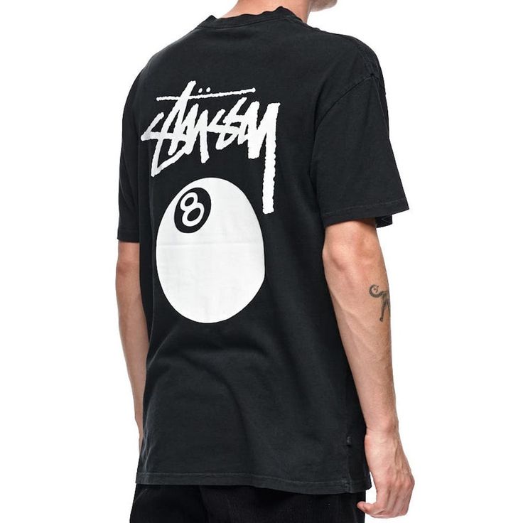Stussy Pigment 8 Ball Tee- Men's Black-Large