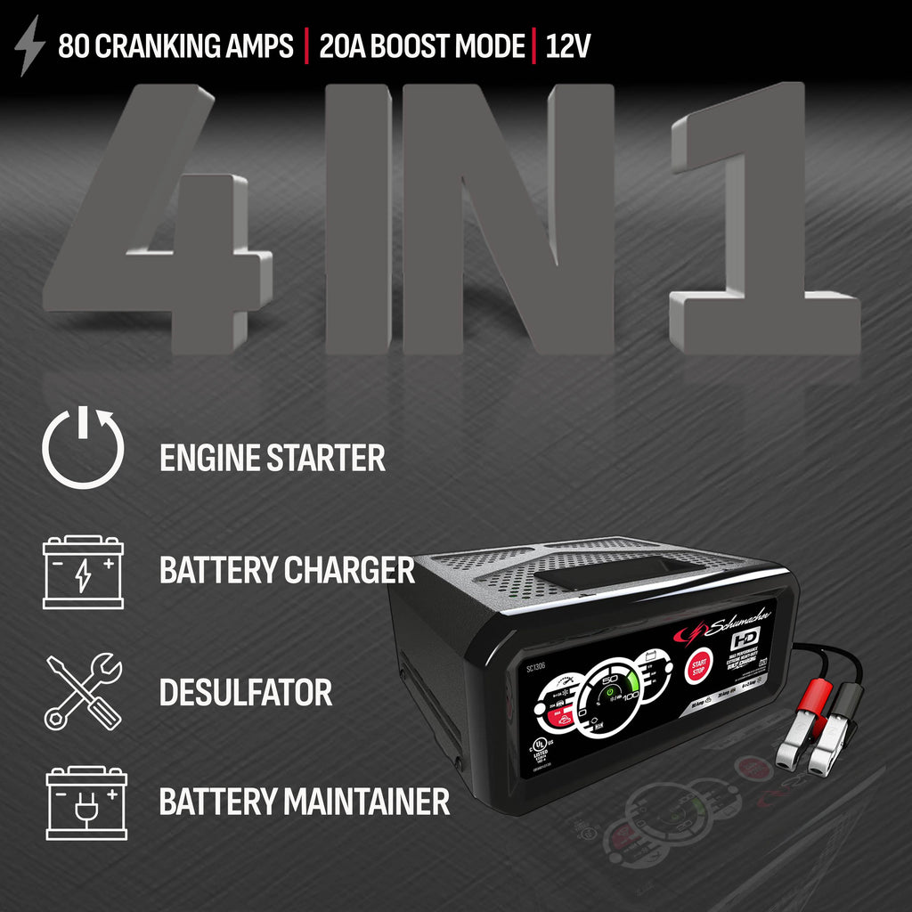 Schumacher Electric 6A Car Battery Charger and 80A Engine Starter, #SC1306