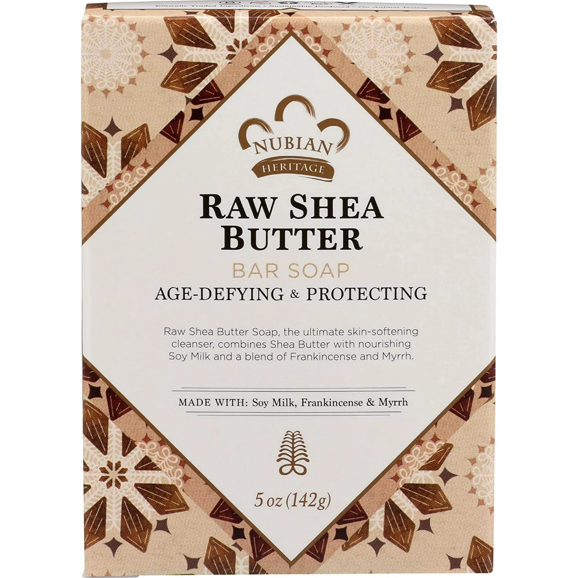 Nubian Heritage Raw Shea Butter Bar Soap - 5 Ounce x (6 pcs)