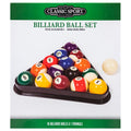Classic Sport Official Size Billiard Pool Set with Cue Ball and Triangle Rack - Standard Resin Balls