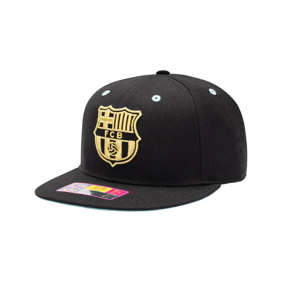 FC Barcelona Black/Gold FT-90 Pro Fitted Hat (7 3/4)
