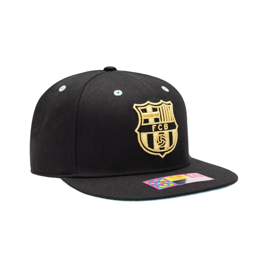 FC Barcelona Black/Gold FT-90 Pro Fitted Hat (7 3/4)