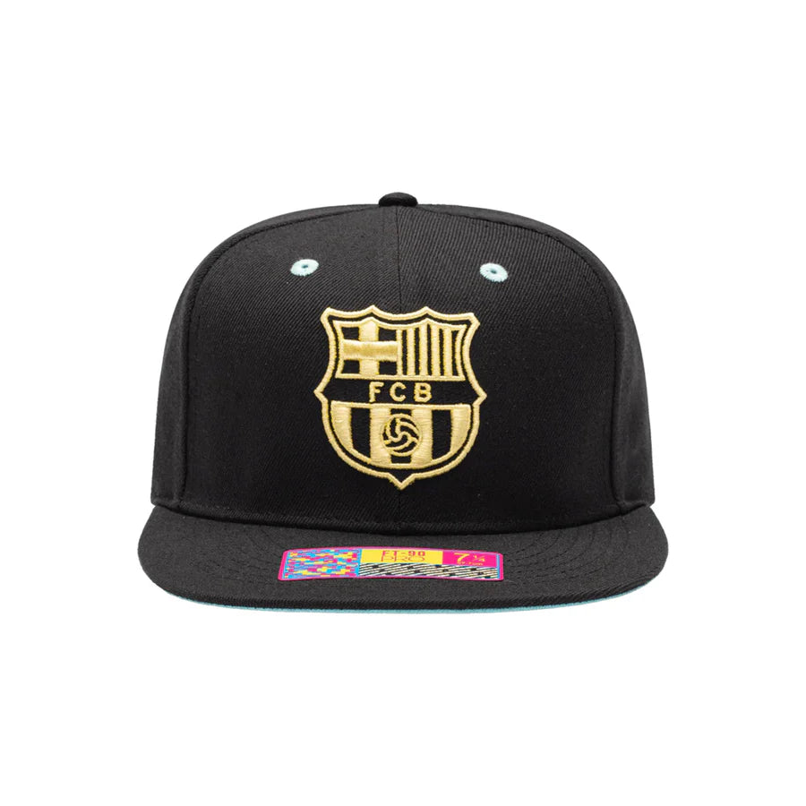 FC Barcelona Black/Gold FT-90 Pro Fitted Hat (7 3/4)