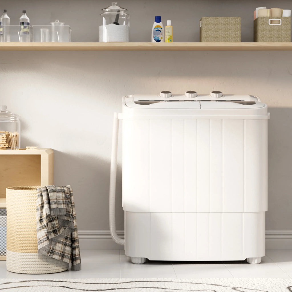 SUNCROWN 16lbs Portable Twin Tub Washer with Spin Dryer Washing Machine