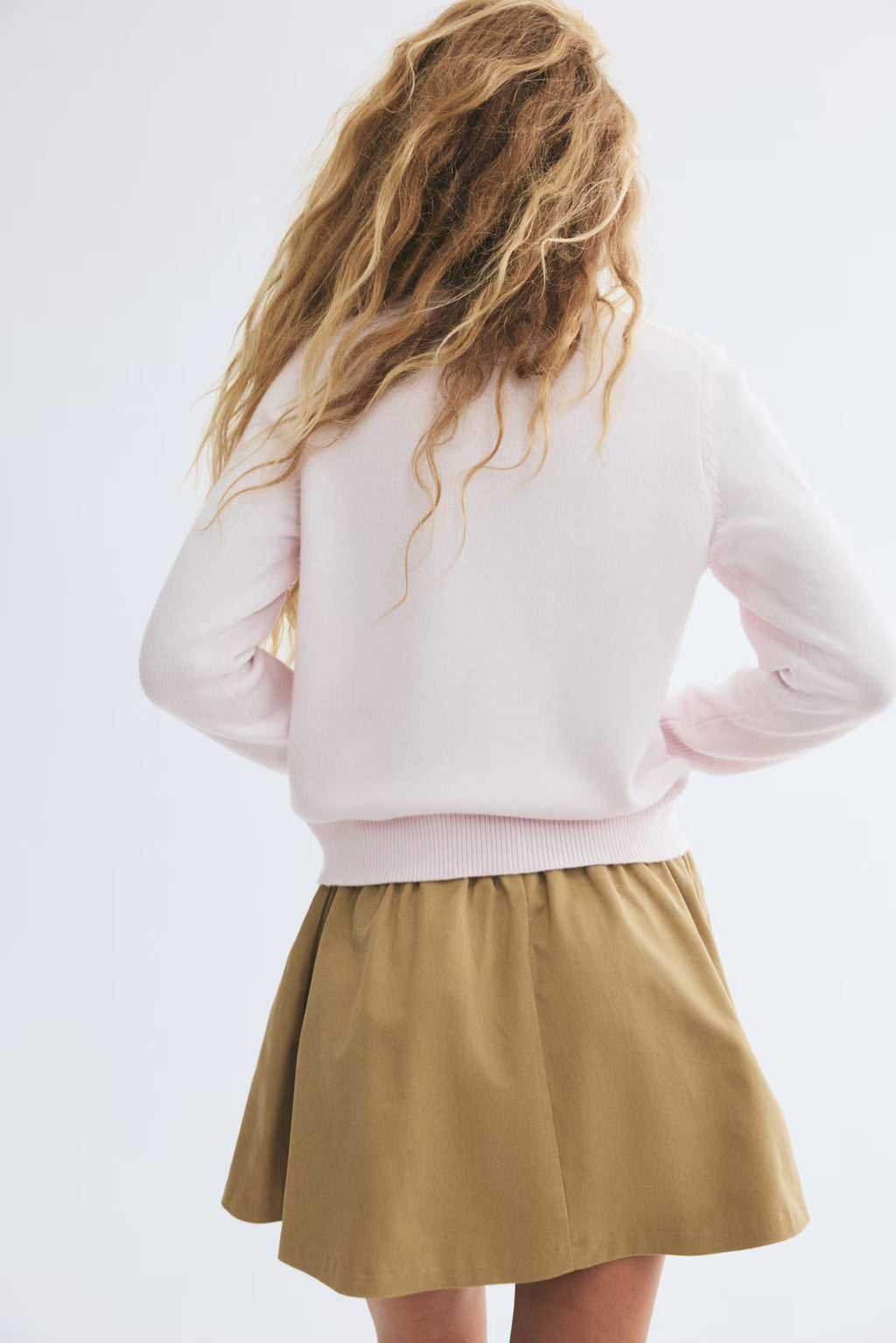 H&M - Women's Round-Neck Knit Sweater - Light Pink - US Medium
