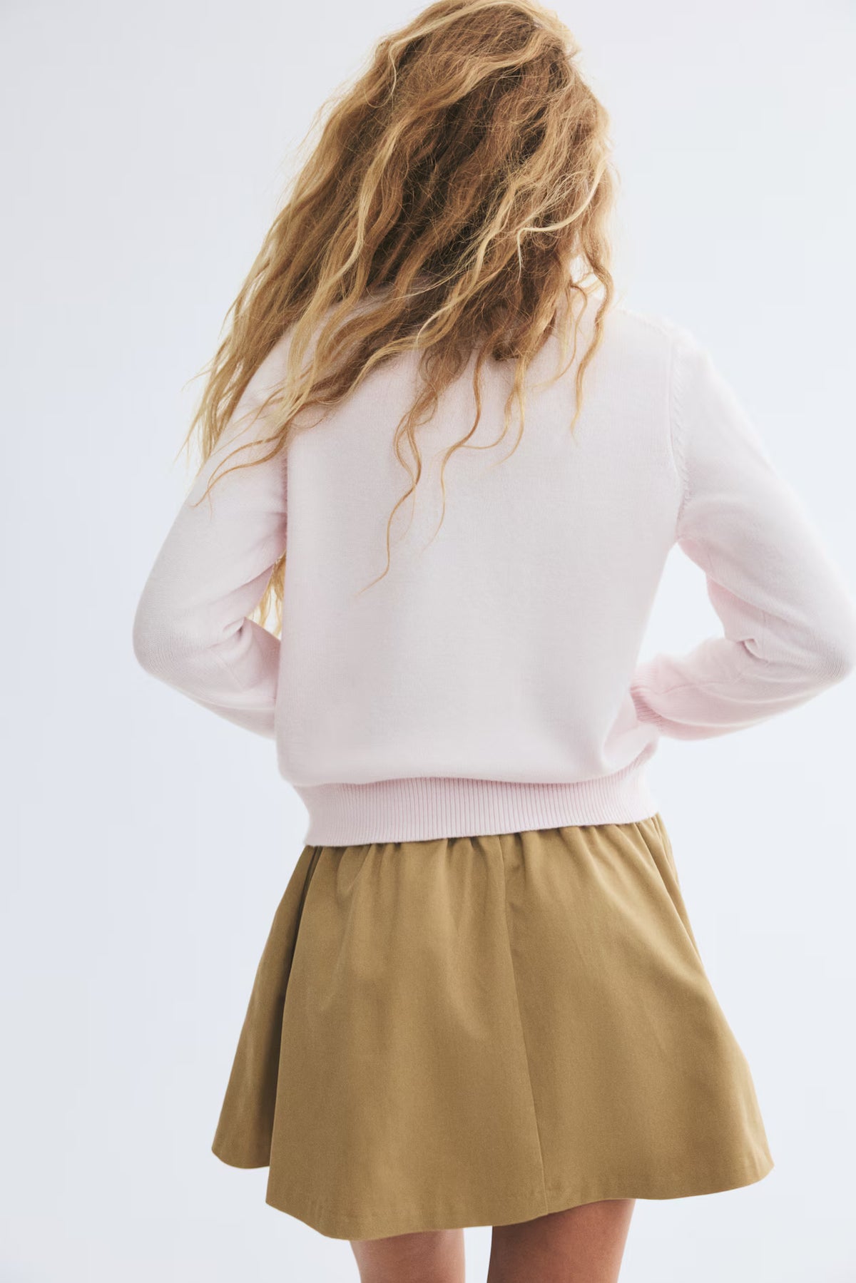 H&M - Women's Round-Neck Knit Sweater - Light Pink - US Medium