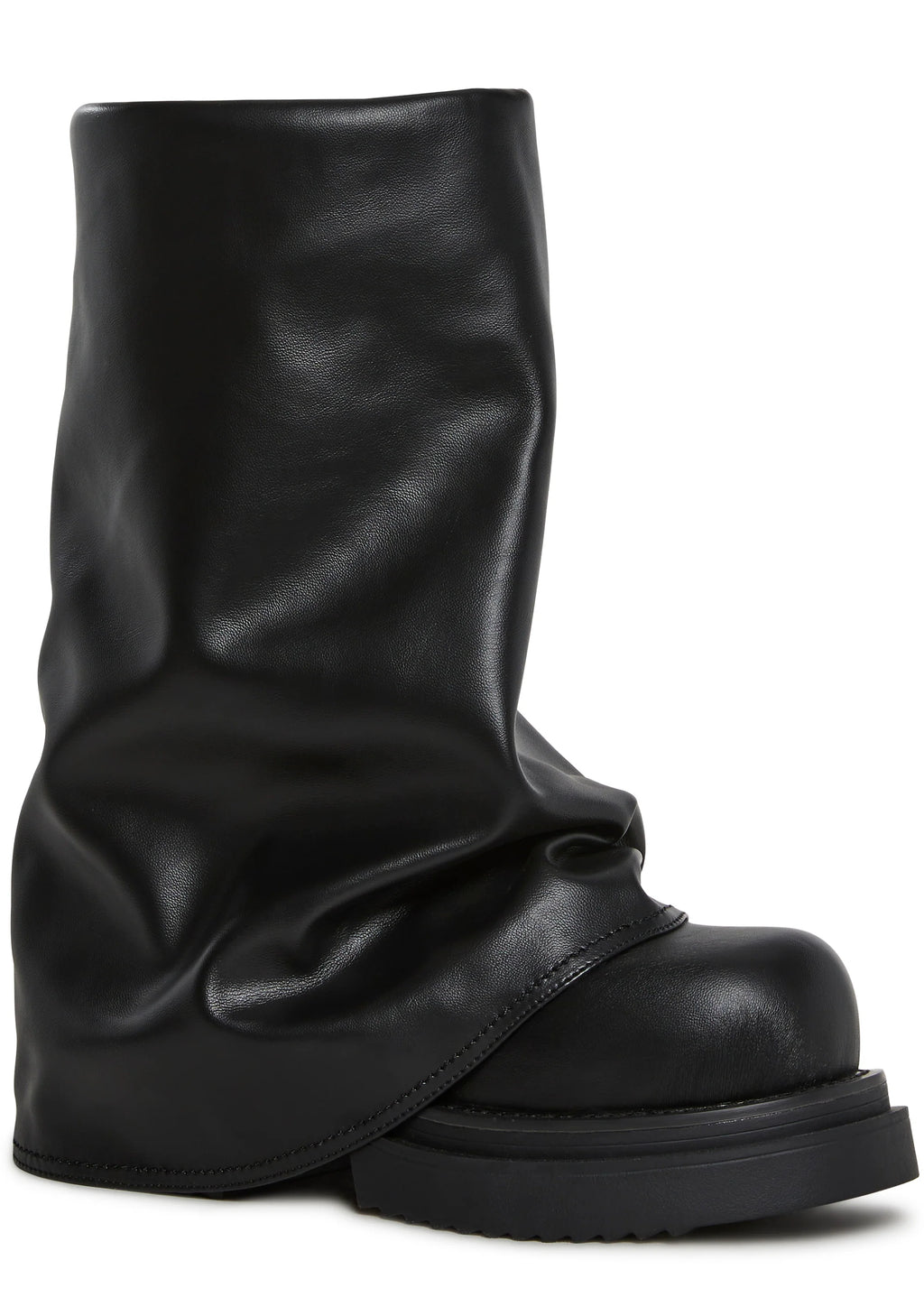 DARKER WAVS® Women's Ego Foldover Boots - Black (Size:7)