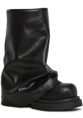 DARKER WAVS® Women's Ego Foldover Boots - Black (Size:7)