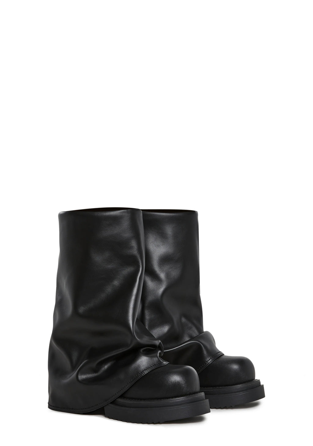 DARKER WAVS® Women's Ego Foldover Boots - Black (Size:7)