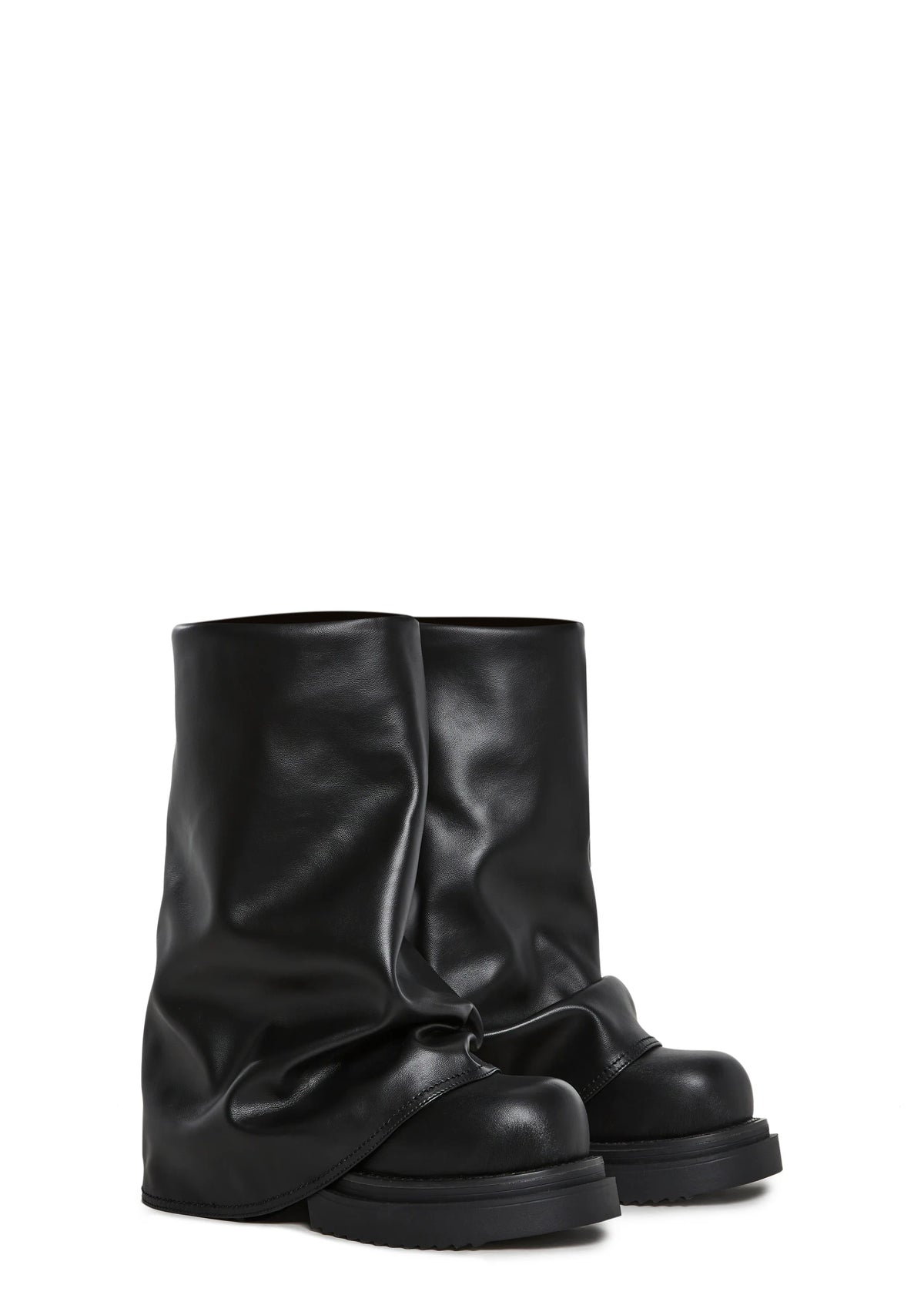 DARKER WAVS® Women's Ego Foldover Boots - Black (Size:7)