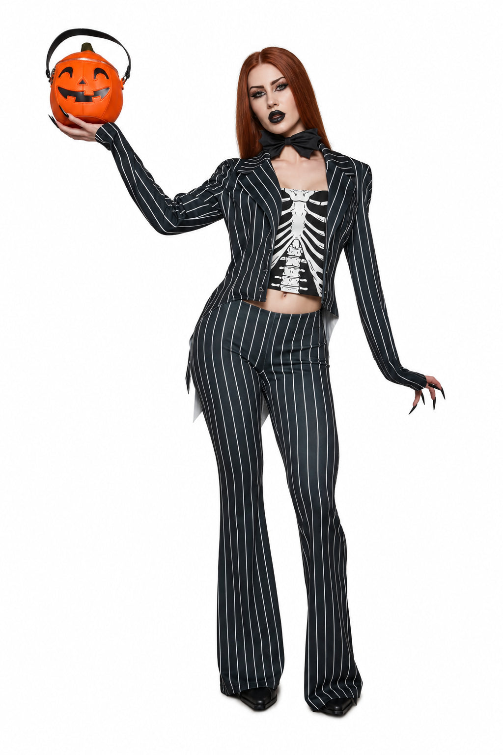 Trickz N' Treatz Skeleton King Pinstripe Costume Size Large