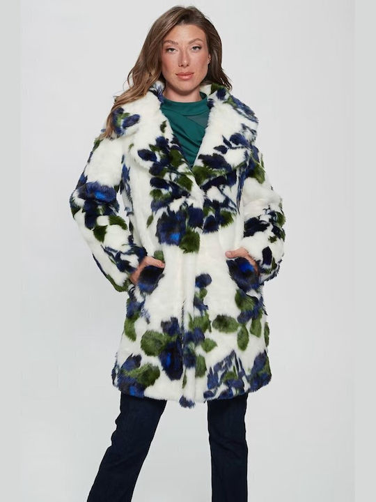 Guess Magda Long Women's Fur Colorful