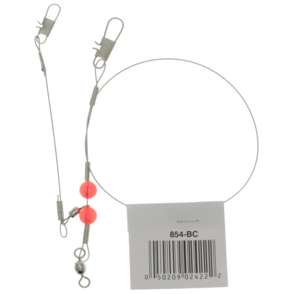 F.J.Neil Single Drop Wire Rig Beaded Leader 70# (854-BC) - 36 Pieces