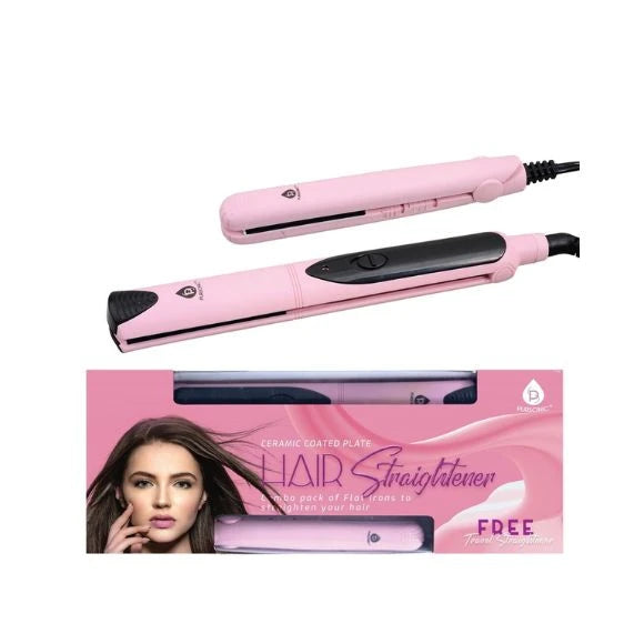 Professional Salon Quality Flat Iron Hair Straightener With a Free Travel Straightener