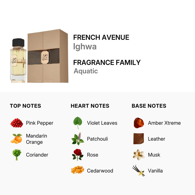 French Avenue Unisex Ighwa EDP Spray 3.4 oz Fragrances Item No. 6290360375625