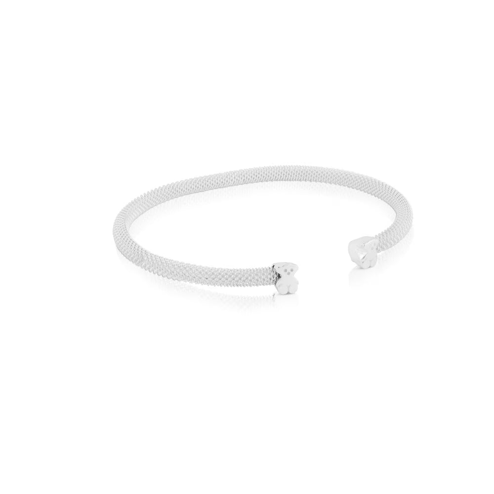 Silver TOUS Mesh Bracelet Bear motif