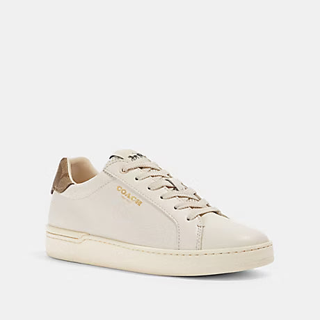Woman's Size:6 CLIP LOW TOP SNEAKER (COACH G4966) CHALK/KHAKI