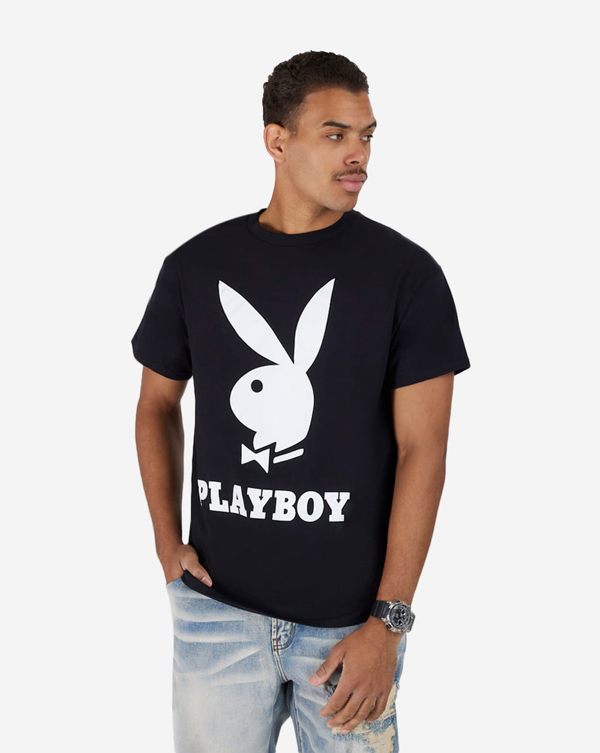 Playboy Logo T-shirt - Black- New with Tags