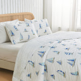 Coastal Blue Sailboat Quilt Set - Marzano Collection (King Size)