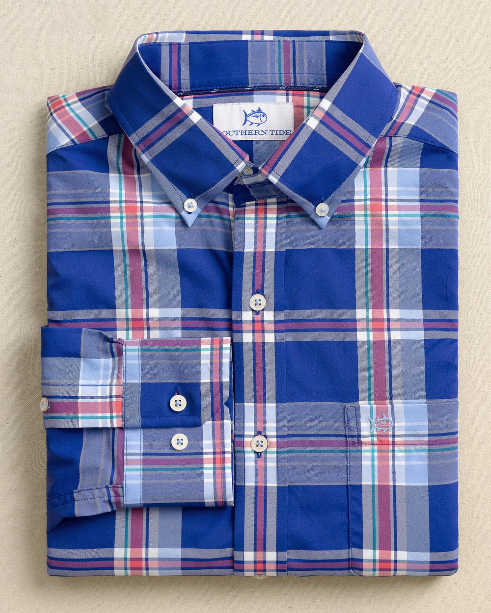 Southern Tide Greenview Plaid Intercoastal Sport Shirt Size: Large