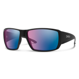 SMITH OPTICS Guide's Choice with ChromaPop Polarchromic Glass Lenses in Matte Black Frame with Rose Blue Mirror Lens