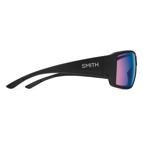 SMITH OPTICS Guide's Choice with ChromaPop Polarchromic Glass Lenses in Matte Black Frame with Rose Blue Mirror Lens