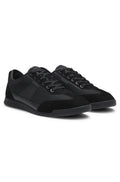 BOSS Nitan Low Profile Trainers with Mesh Detailing for Men - Black - Size 10
