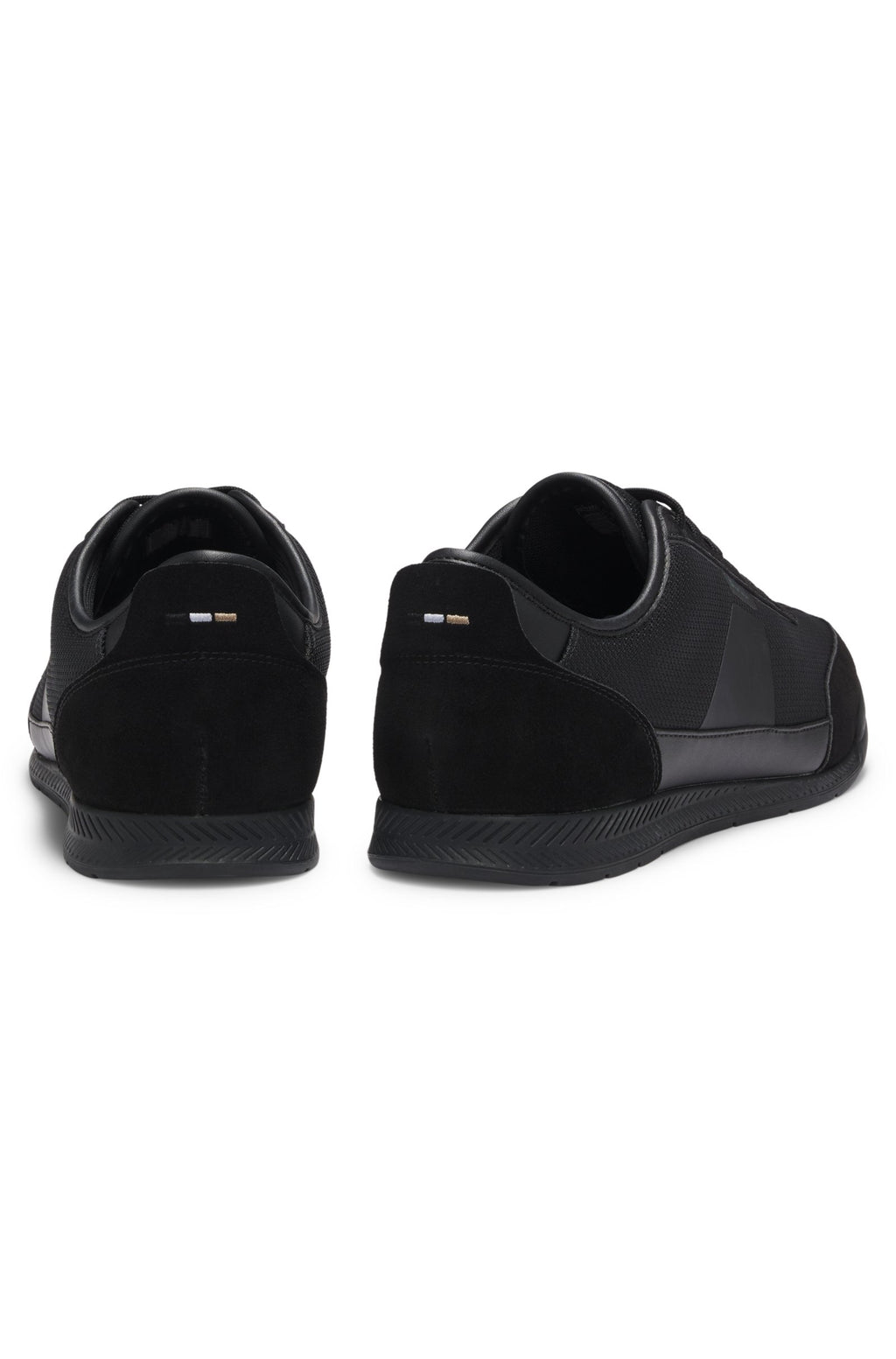 BOSS Nitan Low Profile Trainers with Mesh Detailing for Men - Black - Size 10