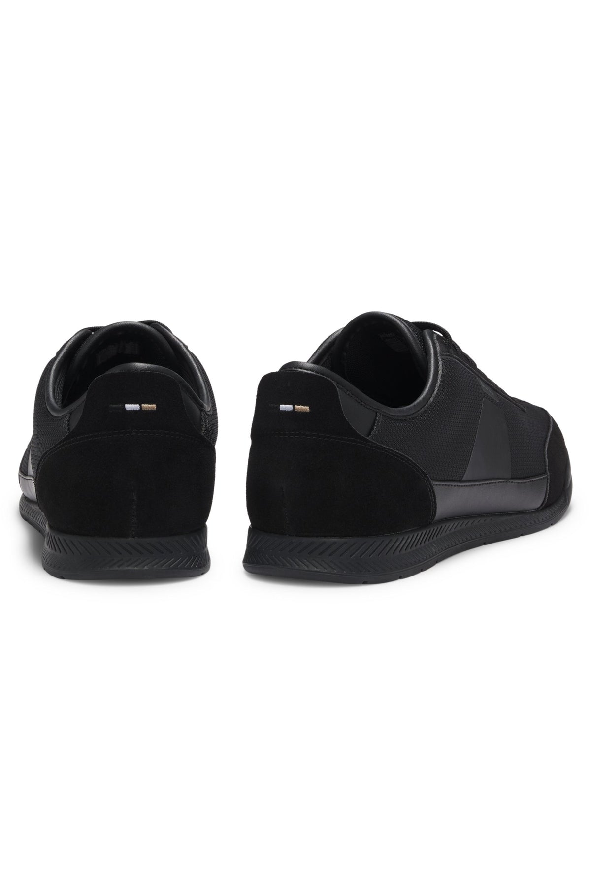 BOSS Nitan Low Profile Trainers with Mesh Detailing for Men - Black - Size 10