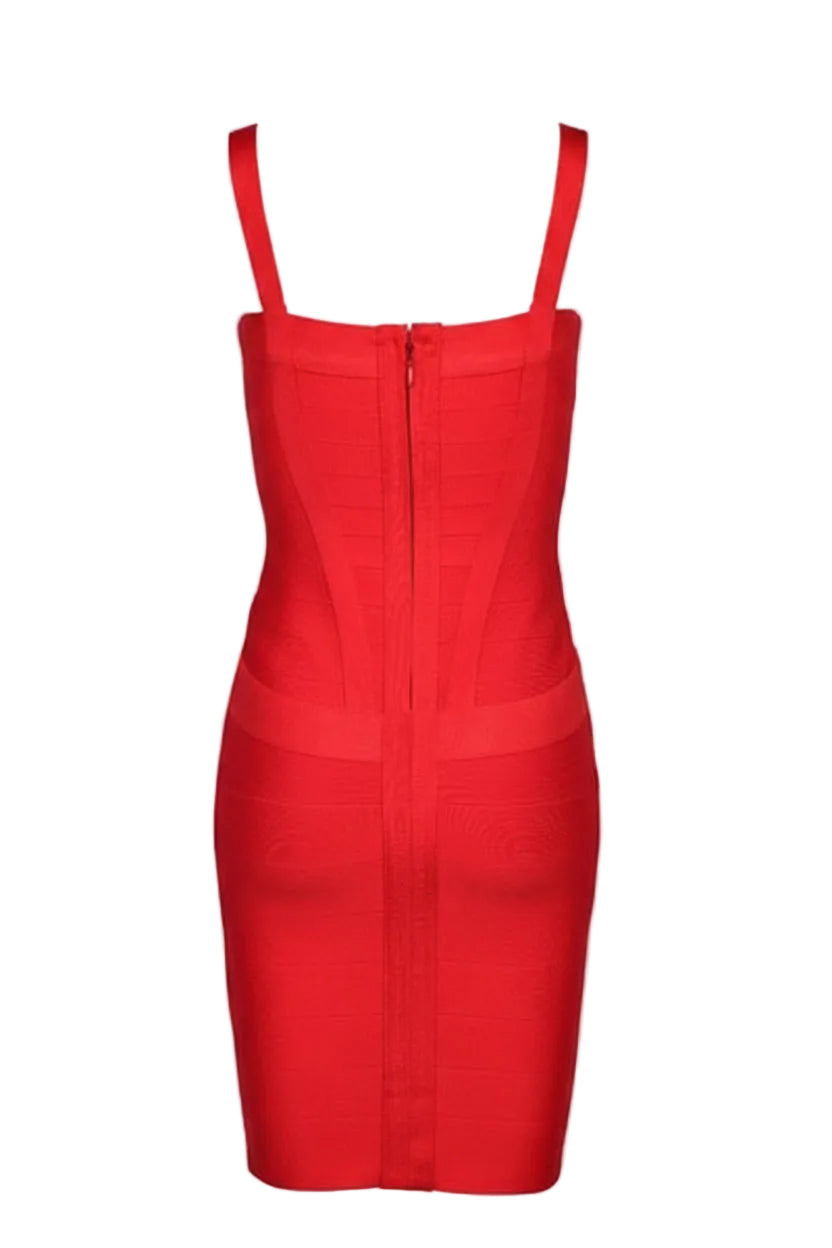 Heidi Bandage Mini Dress - Lipstick Red  Medium