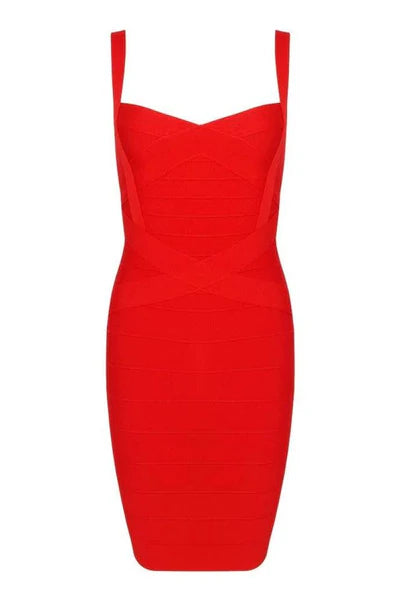 Heidi Bandage Mini Dress - Lipstick Red  Medium
