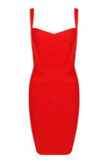 Heidi Bandage Mini Dress - Lipstick Red  Medium