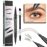 HelloKiss | Precise Liquid Brow Double-Head Ink Pen in Brown | #02