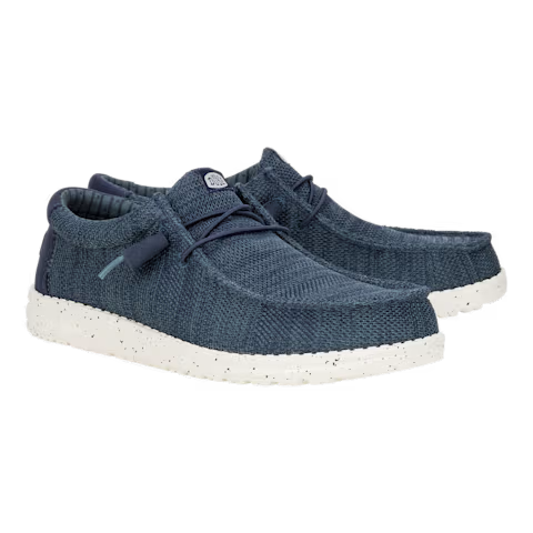 HEYDUDE Men's Wally SE Stretch Sox Slip-Ons in Navy - 10.5