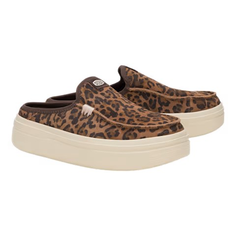 HEYDUDE Women's Austin Lift Classic in Brown Leopard - 8