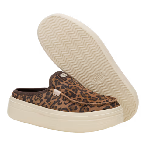 HEYDUDE Women's Austin Lift Classic in Brown Leopard - 8