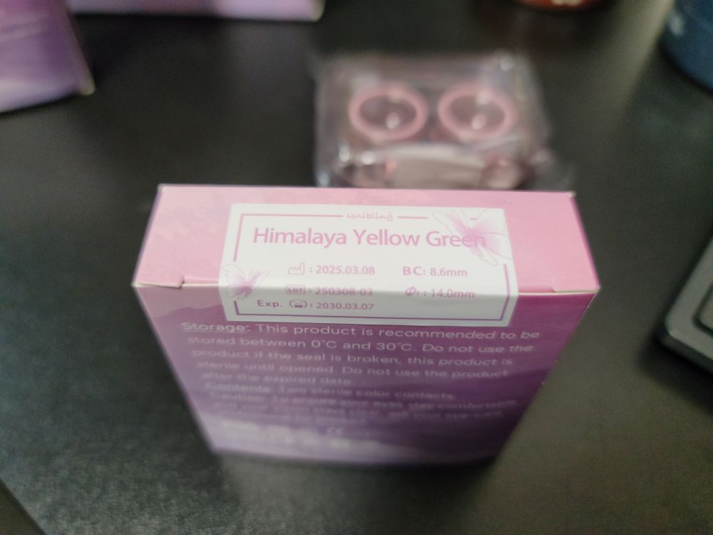 unibling | Colored Contact Lenses Set Kit | 1 Pair (2 Lenses) in Meow Honey and Himalaya Yellow Green