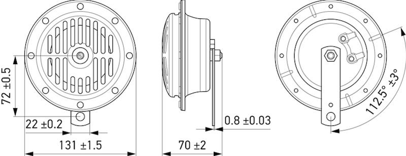 Hella Supertone High-Tone Horns with Bracket 004811011