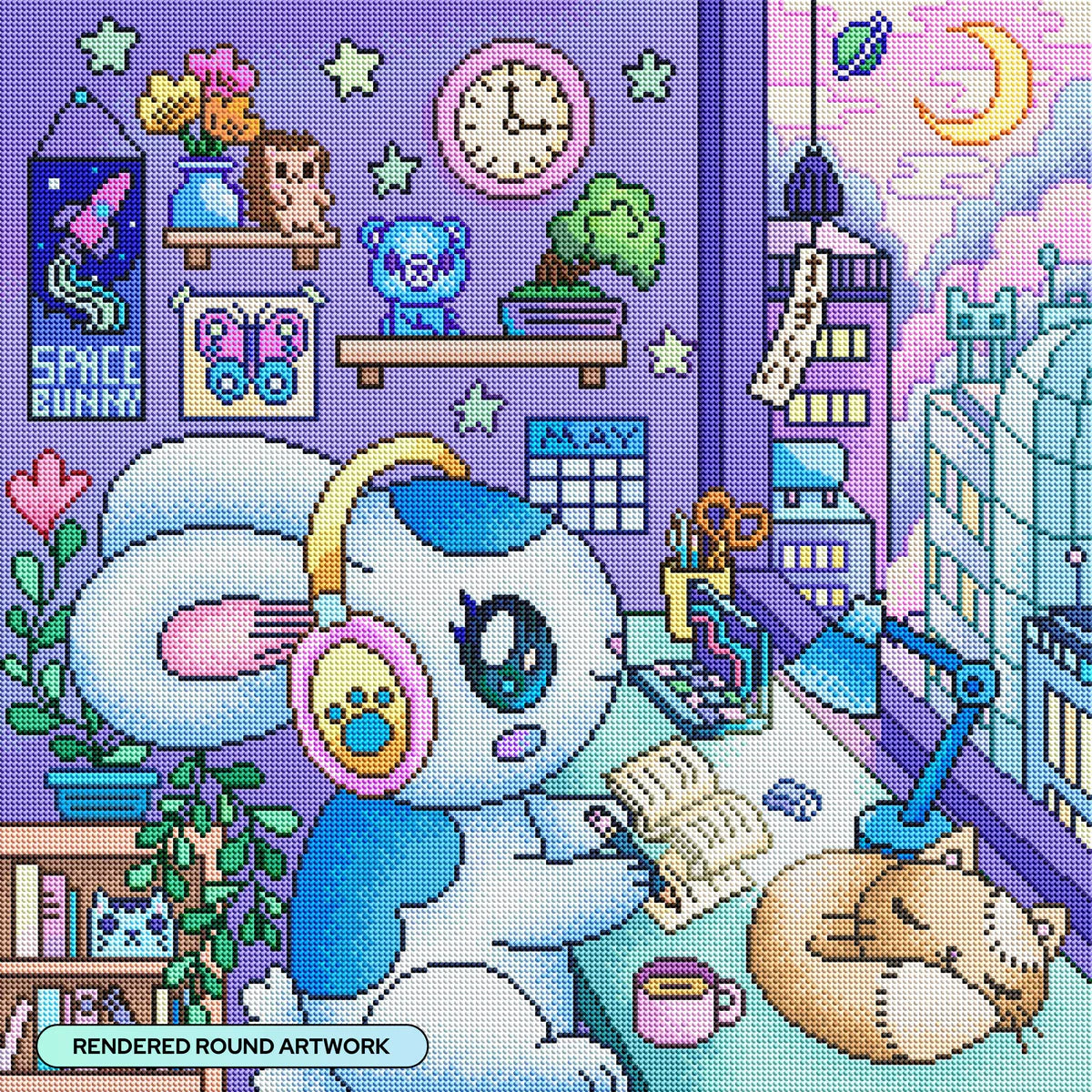 Diamond Art Club Home Bunny - 22" x 22"