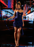 RACHEL ALLAN Navy Chiffon Mini   Size 10